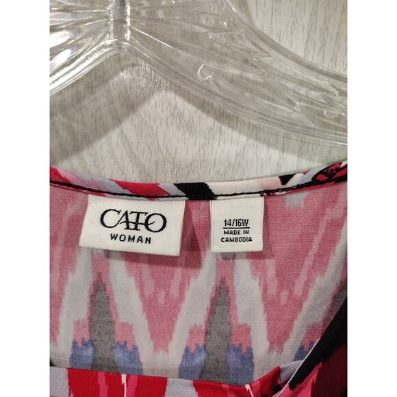 Women's Vibrant Hippie Alternative Dress Plus Size 14/16W Faux Wrap Cato - Picture 4 of 7